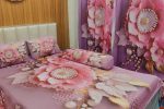 3D Design Waterproof Velvet Bed Sheet Set – China Made (Pink Gold)