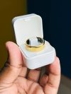 Smart Finger Ring for Fitness Tracking – With Charging Case – (Ring Size -10) – Golden